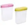 Clear Seasoning Pot Cans Spice Rack 2 Lid Condiment Bottles Pepper Shakers Box Kitchen Tools Spices Storage Jar for Cooking (Yellow)