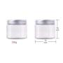 6PCS Empty Round Clear Plastic Cream Tank With Silver Aluminum Lid Body Lotion Make Up Remover Aloe Sealed Storage Bottle Separate Jars Travel Packing Reusable Container Holder Cans(150ML /5.1OZ)