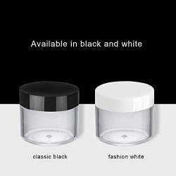 20 Pieces Clear Round Pot Jars Plastic Cosmetic Containers Set with Lid for Samples, Balms, Makeup and Cosmetics, Salves, BPA Free PET Container for Gifts & Travel 20ml/ 0.7oz (black lids 20 pieces)