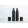 (2 Pièces) Flacons Noir Mat Pompage à Air Sans Piston 15ml, 30ml, 50ml – Récipient de Luxe Réutilisable pour Cosmétiques