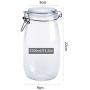 Clear Glass Candy Jar with Lid - Wide Mouth Preserving Jar Cookie Container Tea Storage Canisters Food Storage Container (1500 ML/51OZ)
