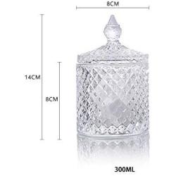 Clear Crystal Storage Tank Candy Jar Tea Pot Snack Cans Practical Cover Glass Sauce Bottle Home Kitchen Decoration,Clear