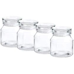 4.5 Ounce Mini Glass Jars with Airtight Glass Lids,Set of 4