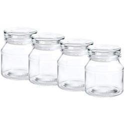 4.5 Ounce Mini Glass Jars with Airtight Glass Lids,Set of 4