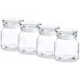 4.5 Ounce Mini Glass Jars with Airtight Glass Lids,Set of 4