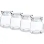 Bouteilles en verre miniatures de 13 g avec couvercles en verre étanches, ensemble de 4 Bouteilles en verre miniatures de 13 g avec couvercles en verre étanches, ensemble de 4