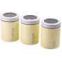 Adzukio Modern Stylish Canisters Sets for Kitchen Counter, 3-piece canister for Tea Sugar Coffee Food Storage Container Multipurpose (Light Yellow)