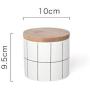 HOUSIYU Candy Jar, Round Lattice Heat-Resistant Ceramic Sealed Can, Bamboo Cover, Suitable for Confectionery, Dry Goods and Food Storage Containers, 400ml