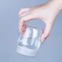 3er Satz Mason Gläsern, Konservierungsgläser, Gläser für Smoothies mit Deckeln zur Verwendung und Aufbewahrung, wiederverwendbarer Behälter für Saft, Milch, Großpackungen, Kaffee, runder Glaskaraffe (Farbe: Rosarot, Größe: 100ml)