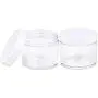 Beauticom 60 Grams/60 ML (2 Oz) Round Clear Leak Proof Plastic Container Jars with White Lids for Travel Storage Makeup Cosmetic Lotion Scrubs Creams Oils Salves Ointments (3 Jars)