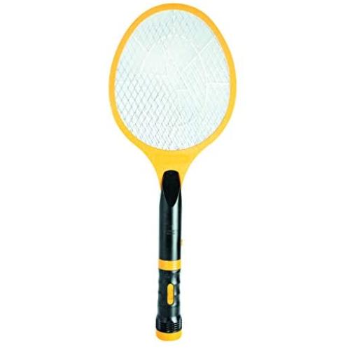 Beastron Bug Zapper Electric Fly 3000V USB Rechargeable, Mosquito Racquet Killer Racket with LED Light & 2 Layer Mesh (Large Size), yellow