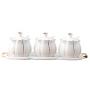 Mini Spice Jars Nordic ceramic seasoning jar set with ceramic cover marble strip kitchen household