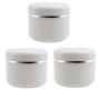 3PCS 250ML 8.5OZ White Empty Plastic Cream Bottles with Screw Cap and Inner Cover Face Hand Cream Storage Holder Makeup Case Refillable Portable Cosmetic Container Jar for Travel Daily Life Use