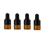 30Pcs Amber Glass Dropper Bottles Mini Empty Sample Vials Essential Oil Dropping Bottles Perfume Jars Cosmetic Container with Glass Eye Dropper and Black Caps (1ml)