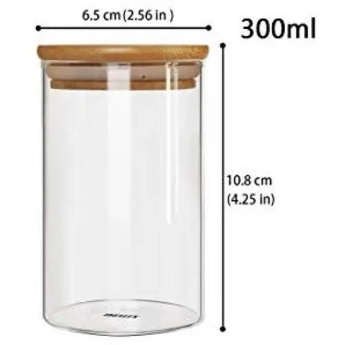 Glass Kitchen Jars Storage Bottles Household Kitchen Sorting Food Storage Container Grains Nuts Cans,300Ml Glass Kitchen Jars Storage Bottles Household Kitchen Sorting Food Storage Container Grains Nuts Cans,300Ml