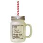 Brown True Love Stories Never Have Endings Frosted Glass Mason Jar With Straw