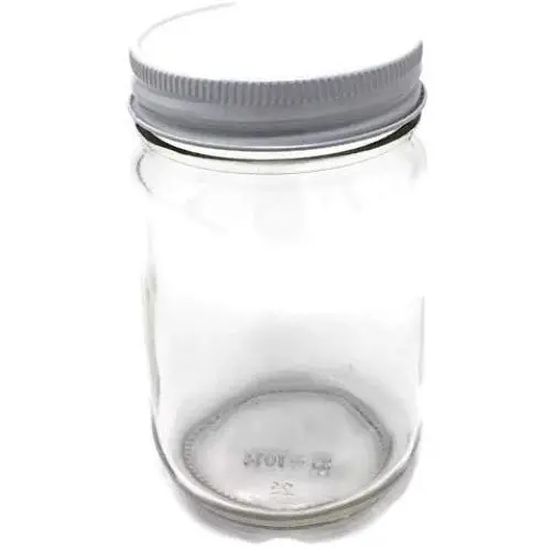 12 oz Old Fashioned Glass Jar with White Metal Non-Button Lid 12-Pack by Packaging For You