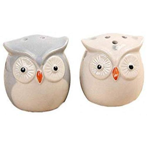 Ceramic Owl Sugar Shaker Set - Salt Pepper Dispenser Coffee Shaker Spice Storage Jar Seasoning Pot - Home Kitchen Accessories Wedding Decoration