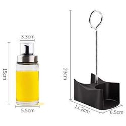 LQQGXLCondiment bottle, jar condiment storage box Oil dispenser olive oil vinegar syrup bottle dispenser oil bottle glass glass kitchen hopper and pourer