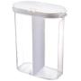 UPKOCH Transparent Food Storage Box with Fliptop Lid Plastic Crisper Kitchen with 2 Lattice Canned Cereals Sealed Cans Storage Tanks (White)