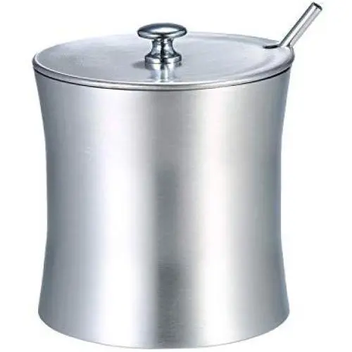 Decdeal Condiment Pots Stainless Steel Seasoning Cans Kitchen Pepper Salt Storage Jar Sugar Bowl with Lid and Spoon Decdeal Condiment Pots Stainless Steel Seasoning Cans Kitchen Pepper Salt Storage Jar Sugar Bowl with Lid and Spoon