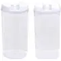 Réservoir de Stockage Alimentaire TOPBATHY, Canister pour Céréales ou Snack, Bol pour Riz (1.1L Rond + 1.2L Carré) (Blanc) - 2 Pièces Réservoir de Stockage Alimentaire TOPBATHY, Canister pour Céréales ou Snack, Bol pour Riz (1.1L Rond + 1.2L Carré) (Blanc) - 2 Pièces