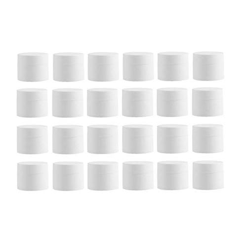 25Pcs White Mini Empty Refillable Plastic Cosmetic Sample Jars Makeup Cream Storage Container Bottle Vials For Face Cream Eye Cream Eyeshadow Nail Powder and More (3g)