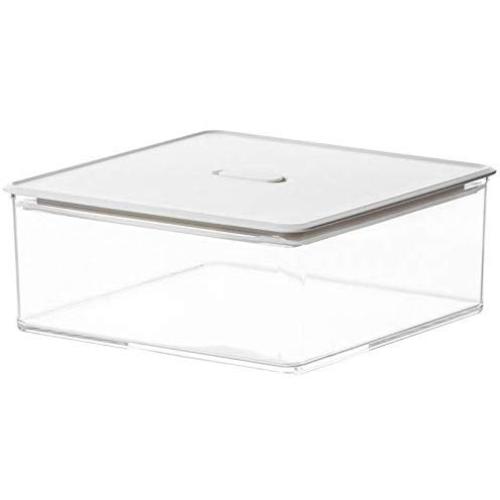 HOMELUNY Set of 4 Clear Crisper Airtight Plastic Food Jars Food Storage Refrigerator Airtight Crisper 2800ml for Candy, Cookie, Rice, Sugar,Flour,Snacks Keeping Food Dry & Fresh