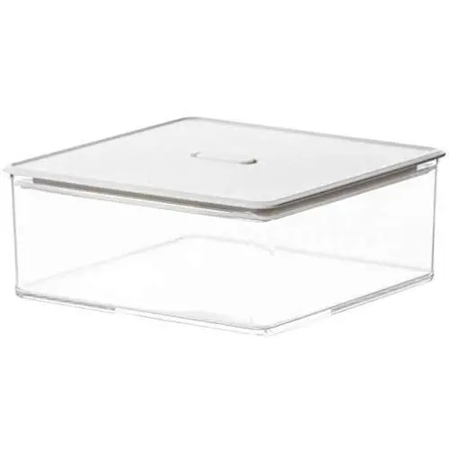 HOMELUNY Set of 4 Clear Crisper Airtight Plastic Food Jars Food Storage Refrigerator Airtight Crisper 2800ml for Candy, Cookie, Rice, Sugar,Flour,Snacks Keeping Food Dry & Fresh