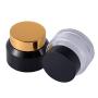 Glass Bottle Container Compatible for Cosmetic(12 Pack) Body Amber Color Cosmetic Glass Containers Empty Cream Jars (30ml, Amber Bottle + Black Cap)