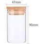 Food Storage Glass Jar No Lead Kitchen Storage Bottles Sealed Cans With Bamboo Cover Large Capacity Candy Glass Jars Tea Box 80ML