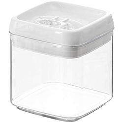 HOMELUNY Set of 4 Clear Airtight Plastic Food Jars Milk Pink Jars Moisture Proof Cereal Storage Container Jars Square 1L for Candy, Cookie, Rice, Sugar,Flour,Snacks Keeping Food Dry & Fresh