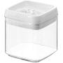 HOMELUNY Set of 4 Clear Airtight Plastic Food Jars Milk Pink Jars Moisture Proof Cereal Storage Container Jars Square 1L for Candy, Cookie, Rice, Sugar,Flour,Snacks Keeping Food Dry & Fresh