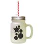 Black Start, Ball Frosted Glass Mason Jar With Straw