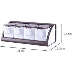 Kitchen Food Storage Jar Airtight Food Storage Kitchen glass jar moisture-proof home multi-purpose jam bottle cruet Adherent plastic house with cruet suit (Color : Brown G)