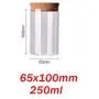 Glasgefäß mit Deckel Korkkolonne Luftdichte Dose Lagerbehälter für Gläser, Getreide, Tee, Kaffeebohnen, Süßigkeiten, Lebensmittel, 65x100mm 250ml