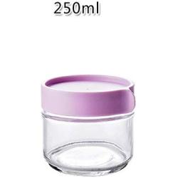 1Pcs Kitchen Glass Sealed Jars With Lid Cereals Snacks Storage Tank Milk Powder Candy Cookie Container Storage Bottle,250Ml-Purple