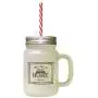 Brown Where Thou Are That Is Home Frosted Glass Mason Jar With Straw