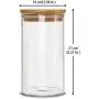 IDEALUX Food Storage Jar Set of 2（48oz）Glass Food Storage Jar with Airtight Seal Bamboo Lid, Clear Food Storage Container for Serving Tea, Coffee, Spice and More