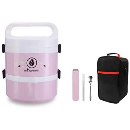 Thermos-Flasche Mehrfachbehälter, Isolierte Lebensmitteldose, Dicht, Großkapazität, Tragbar (Farbe: Pink, Größe: 1250ml)