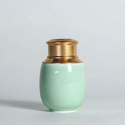 Mini Portable Sealed Goji Cans, Longquan Celadon Ceramic (2.5 oz, Light Green)