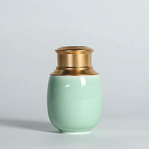 Mini Portable Sealed Goji Cans, Longquan Celadon Ceramic (2.5 oz, Light Green)