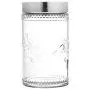 Stylische Style Setter Glasbehälter Set 3-teilig (30, 44 und 59 oz) mit blumigem Design und hermetisch schließenden Edelstahlverschlüssen für Kekse, Süßigkeiten, Kaffee, Mehl, Zucker, Nudeln, Müsli usw.