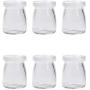 UPKOCH 6pcs Clear Glass Jars Glass Yogurt Container Replacement Glass Pudding Jars Yogurt Jars with Lids for Milk Jams Jelly Mousse 200ml