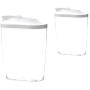 Cabilock Food Storage Container with Lids Airtight Cereal Sealed Plastic Container for Dry Fruits Grain Spice Snacks 2PCS (1000ml+1500ml)