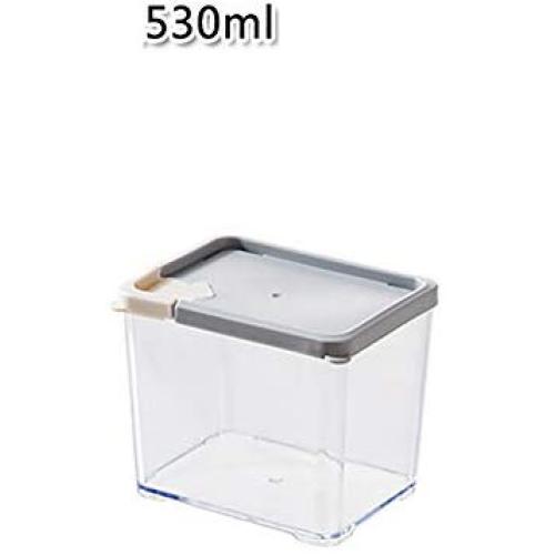 Tree House Square Plastic Food Boxes, Canisters Sets for The Kitchen Clear Versatile Sealed jar Storage containers with lid Packing cans Pack of 3-B 530mlx3