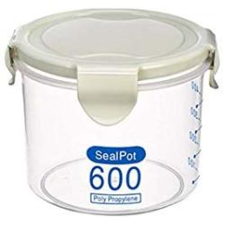 Koala Superstore Set of 2 Food Storage Containers Seal Pots Plastic Storage Jars, 600ml, Light Green
