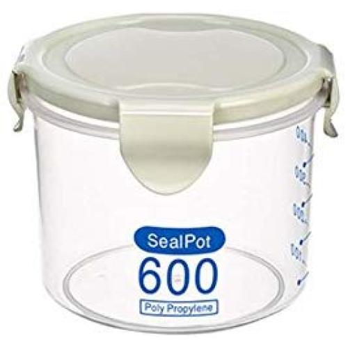 Koala Superstore Set of 2 Food Storage Containers Seal Pots Plastic Storage Jars, 600ml, Light Green