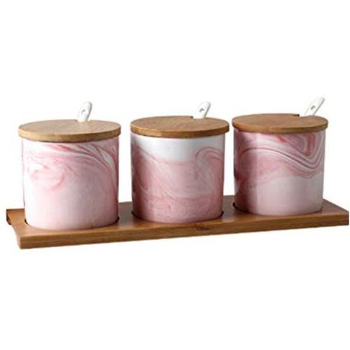 Mini Spice Jars Creative ceramic seasoning pot electro-optic stone seasoning box restaurant combination set