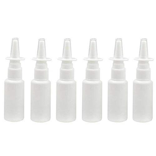 12PCS White Plastic Empty Refillable Nasal Spray Bottles Fine Mist Vials Atomizers Nozzle Mist Container DispenserTravel Sample Trial Packing Set for Makeup Water Essential Oils Perfumes(30ML/1OZ)